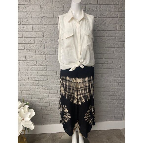 Tie Dye with Knot Detail Hem Wide Leg Pants Size S - Picture 1 of 9